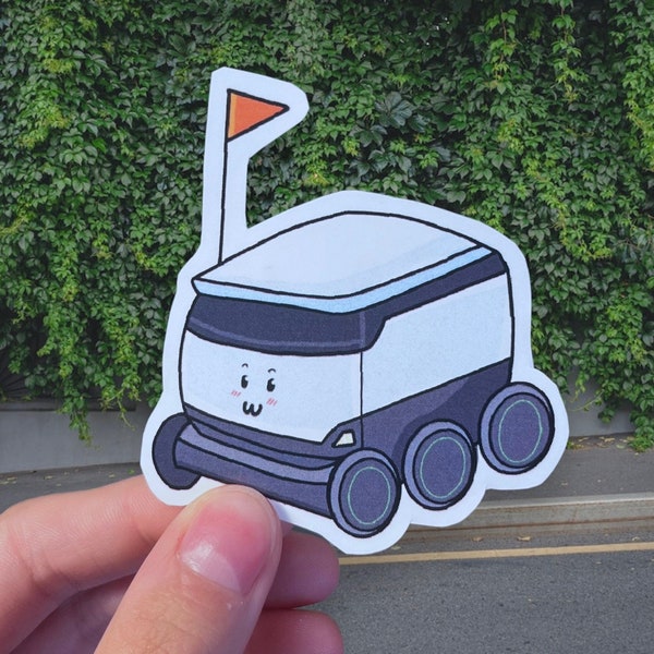 Starship Food Delivery Robot Sticker for laptop, notebook, water bottle [normal or holo]