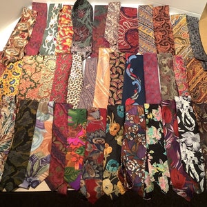 Lot 27 Vintage Neckties Mix Polyester + More 80's 90;s Wide Fat Skinny Tie Quilting Cutter Mix Lots ビンテージタイ