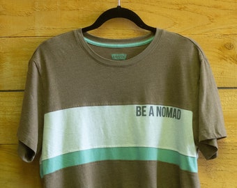THRIFTED 'Be A Nomad' Men's XL Color block shirt