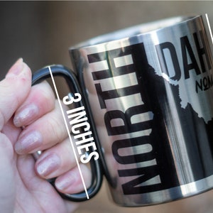 Taza de camping de acero inoxidable de doble pared North Idaho Nomads con mango de mosquetón imagen 2