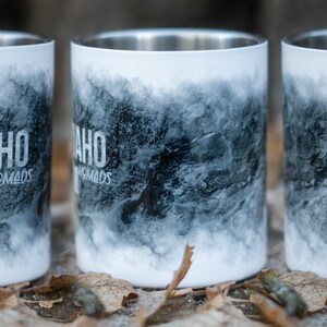 Taza de camping de acero inoxidable de doble pared North Idaho Nomads con mango de mosquetón imagen 5