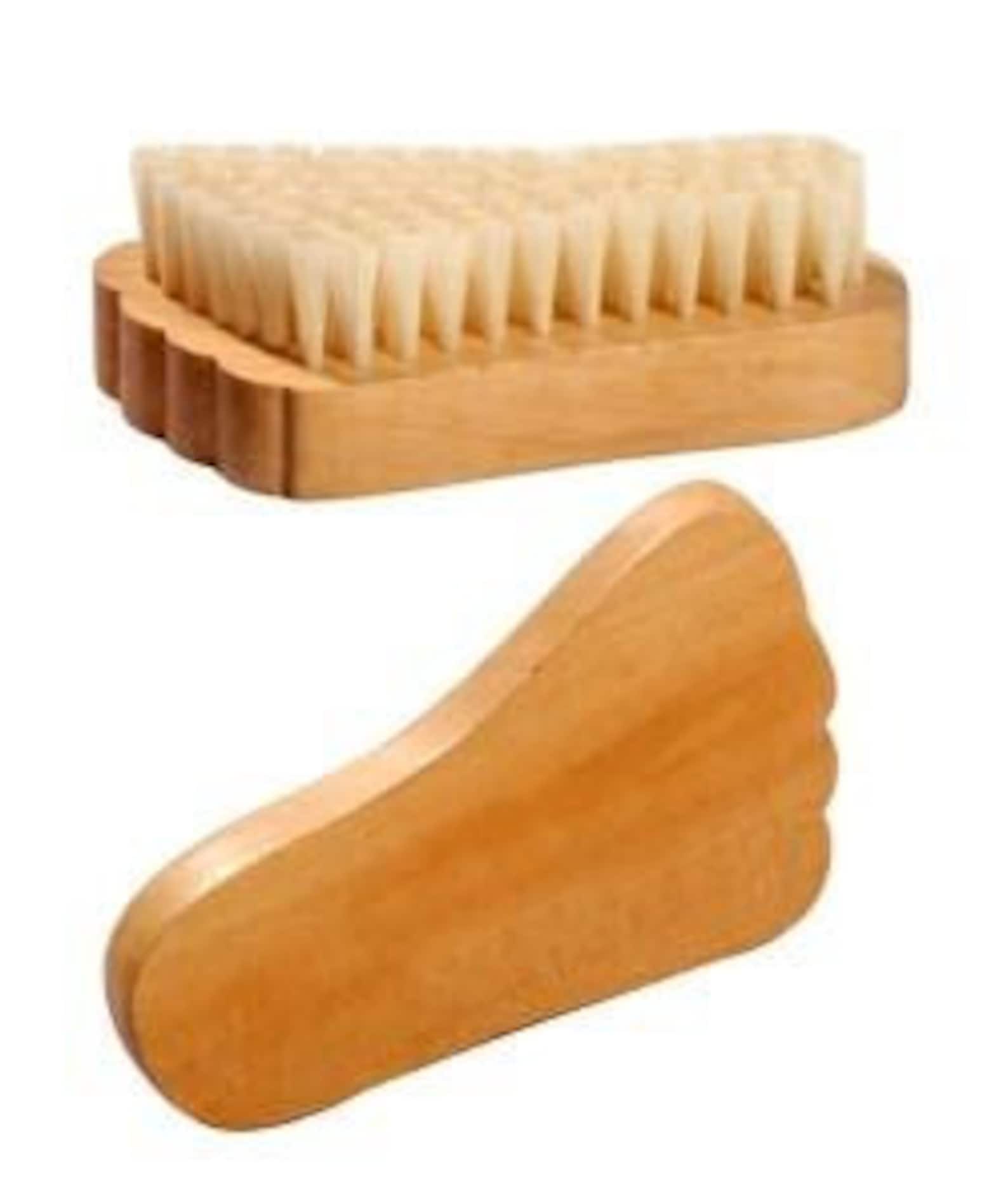 Exfoliating Foot Nail Feet Brush 2 Brushes Natural Wood | Etsy