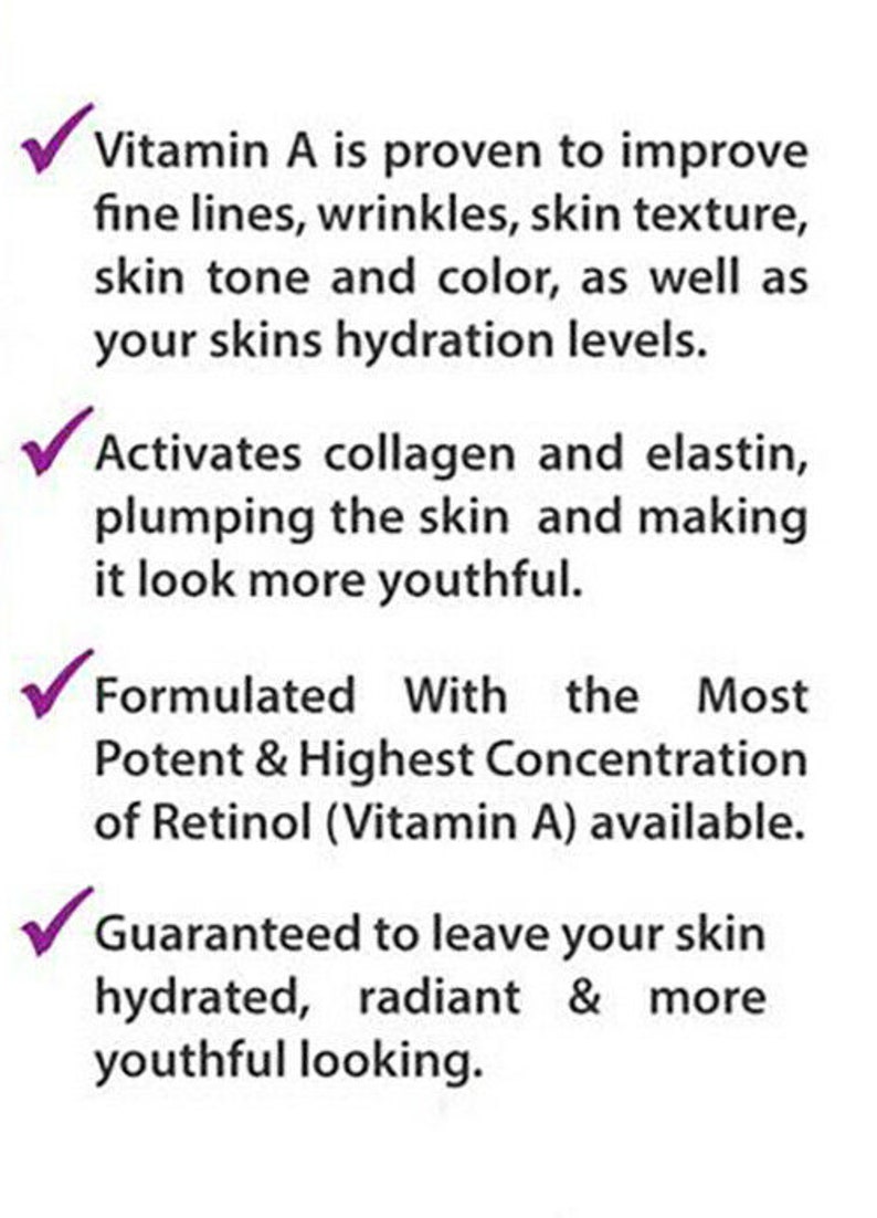 Retinol Serum with Hyaluronic Acid & Vitamin E Natural Anti-Aging Facial Care, 2.5% image 5