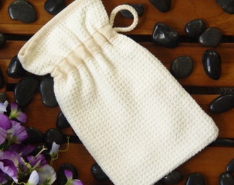 Exfoliating Bath Mitt Glove - Anti-Aging Micro Dermabrasion and Exfoliation Mitt - Made of DermaSPA's Exclusive Waffle Weave Material