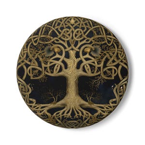 Celtic Raven Tree of Life Ceramic Coaster - Exclusive Mystical Heritage Design, Gift for Nature Lovers, Housewarming Gift, Eco-Friendly