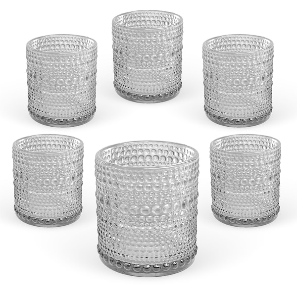 Bubble Cylinder Candle Holder - 6.35cm - Set of 6 - Clear