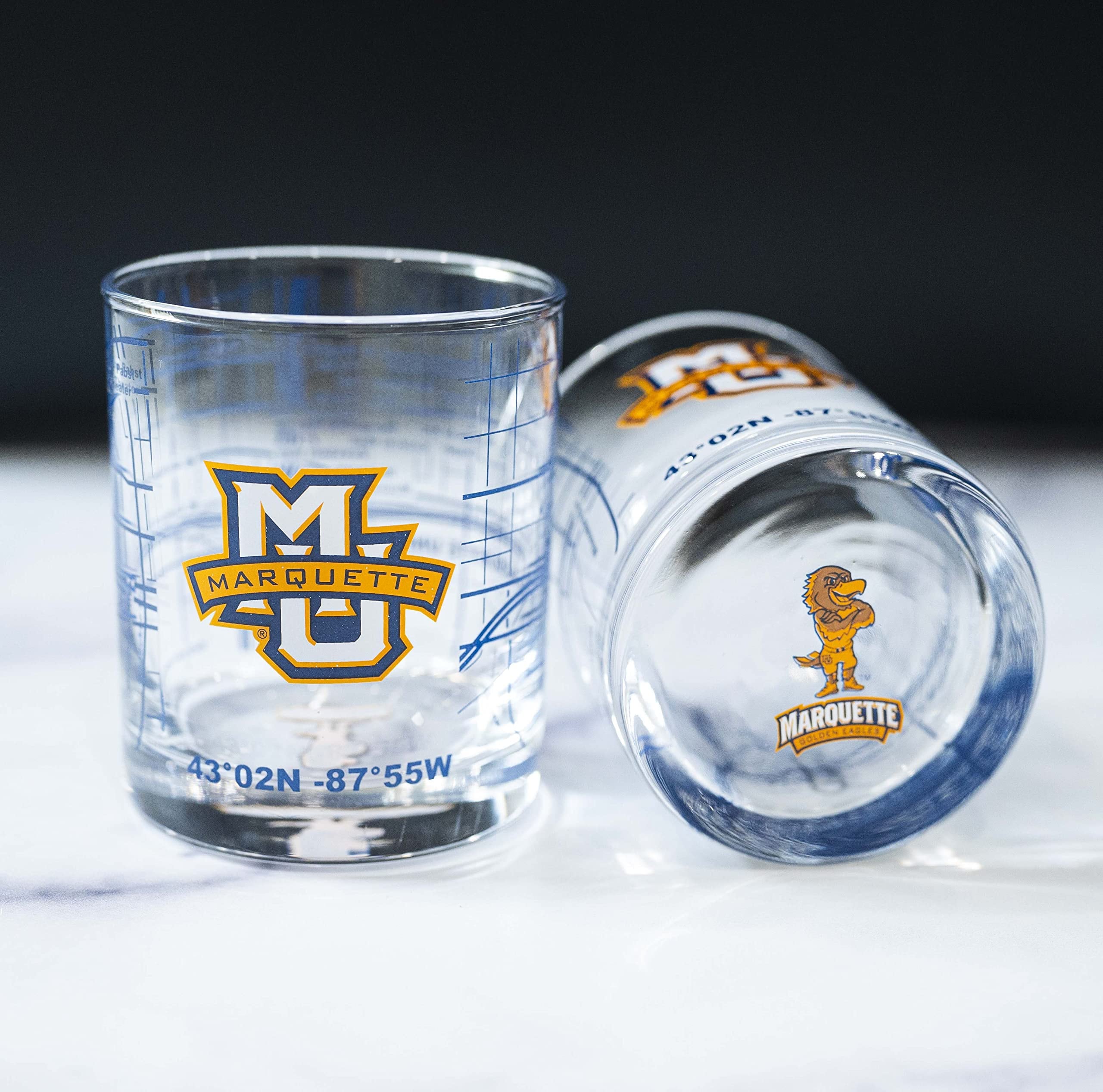 Marquette University Etched Pub and Shot Glass Set