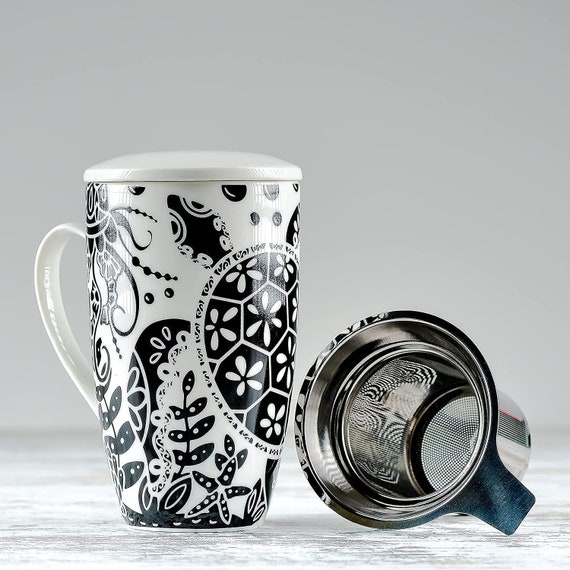 Boho Mug Modern Turtle Coffee Mug / Tea Cup With Inspirational Quote,  Ceramic Lid, and Diffuser. 16oz 