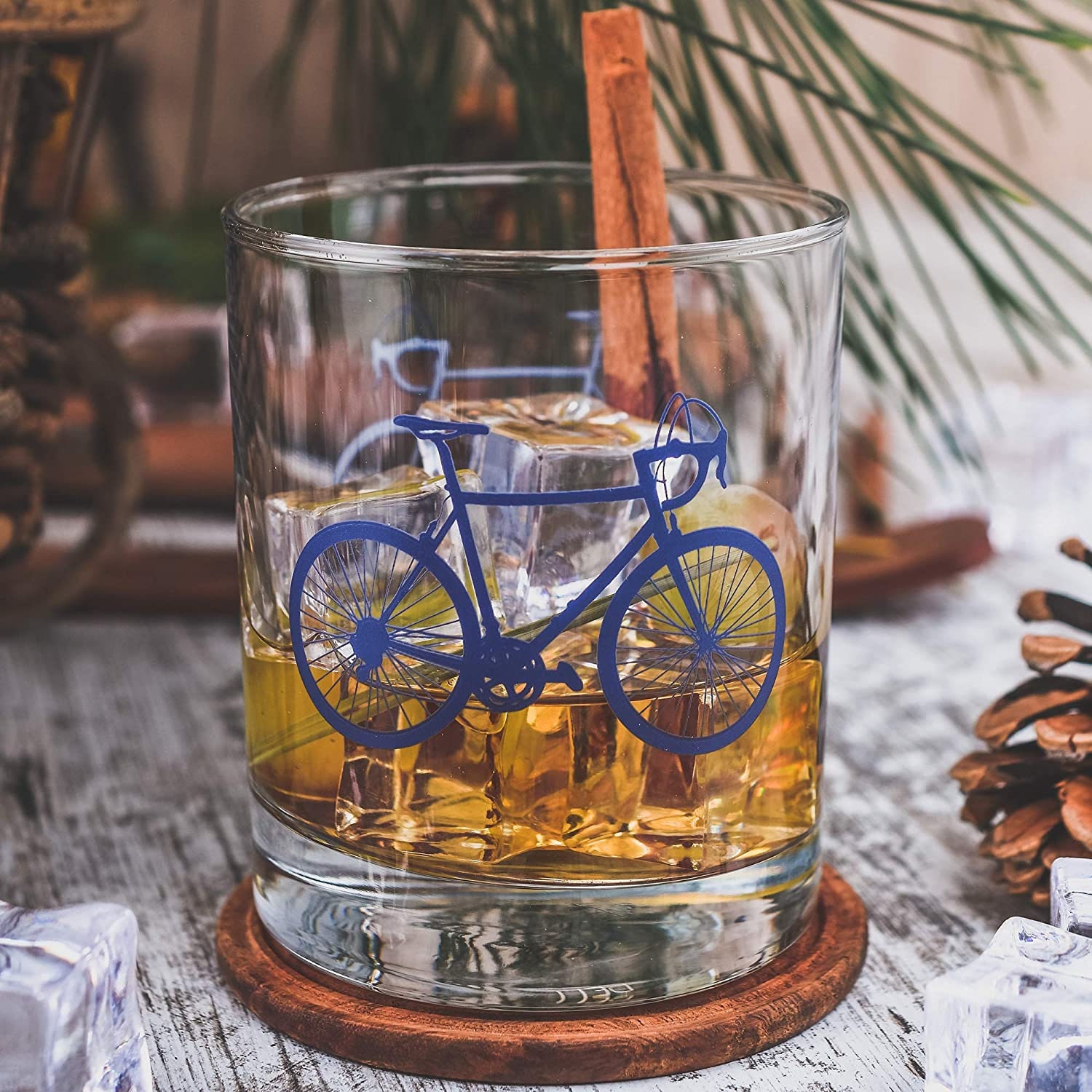 Bicycle Whiskey Glasses set of 2 10 Oz Tumbler Gift Set With Colorful  Cyclist -  Canada