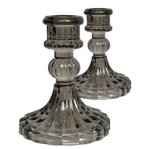 Tall Candle Holder - 10.2cm - Set of 2 - Gray