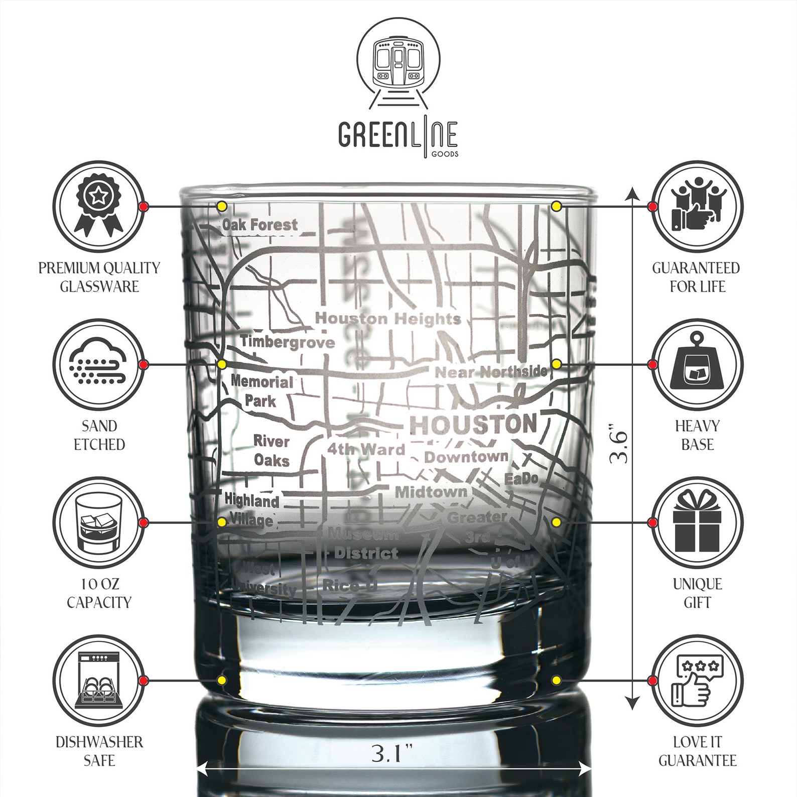 Houston Whiskey Glasses Tumbler Gift Set Etched With Houston Etsy
