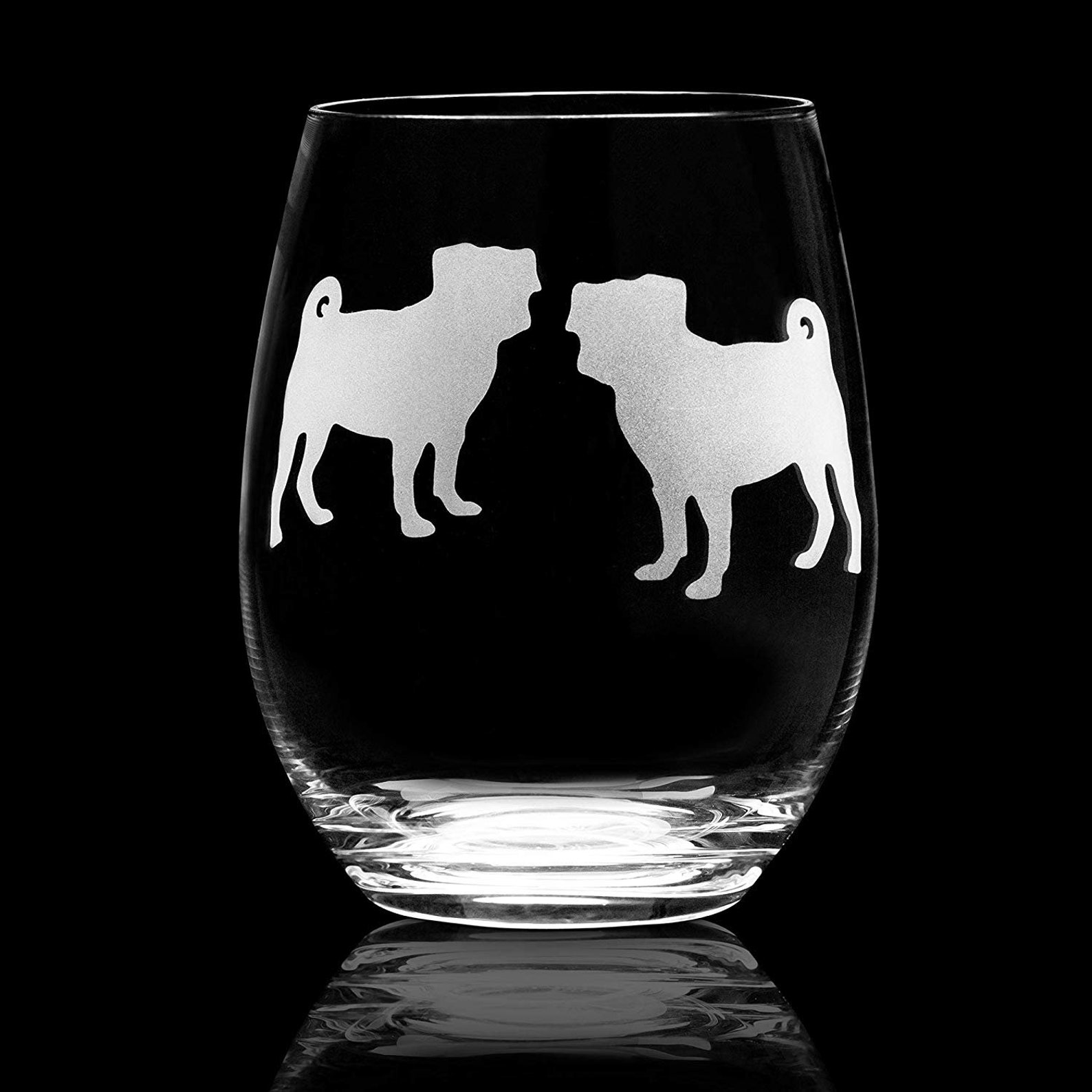 Pug Stemless Wine Glass one Glass Unique Gift for Dog - Etsy