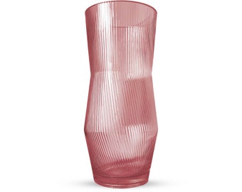 Ripple Vase Angled Custom 28 cm - Set of 1 - Pink