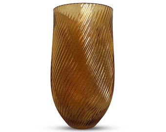 Ripple Vase Rounded Custom 28 cm - Set of 1 - Amber