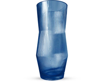 Ripple Vase Angled Custom 28 cm - Set of 1 - Blue