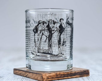 Pride and Prejudice Whiskey Glasses – Jane Austen Gifts – Literature Rocks Glass (Set of 2)