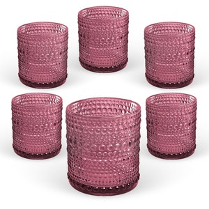 Bubble Cylinder Candle Holder - 6.35cm - Set of 6 - Dark Pink