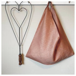 Linen Tote Bag / Tote Bag / Coral Pink Tote Bag / Market Bag