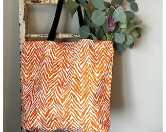Tote Bag / Orange Tote Bag / Market Bag