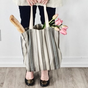 Tote Bag / Striped Market Bag