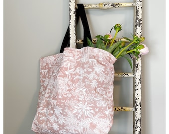 Pink Tote Bag / Cotton Tote Bag / Reusable Bag