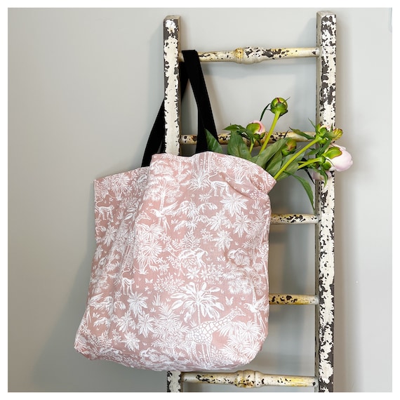 Pink Tote Bag / Cotton Tote Bag / Reusable Bag