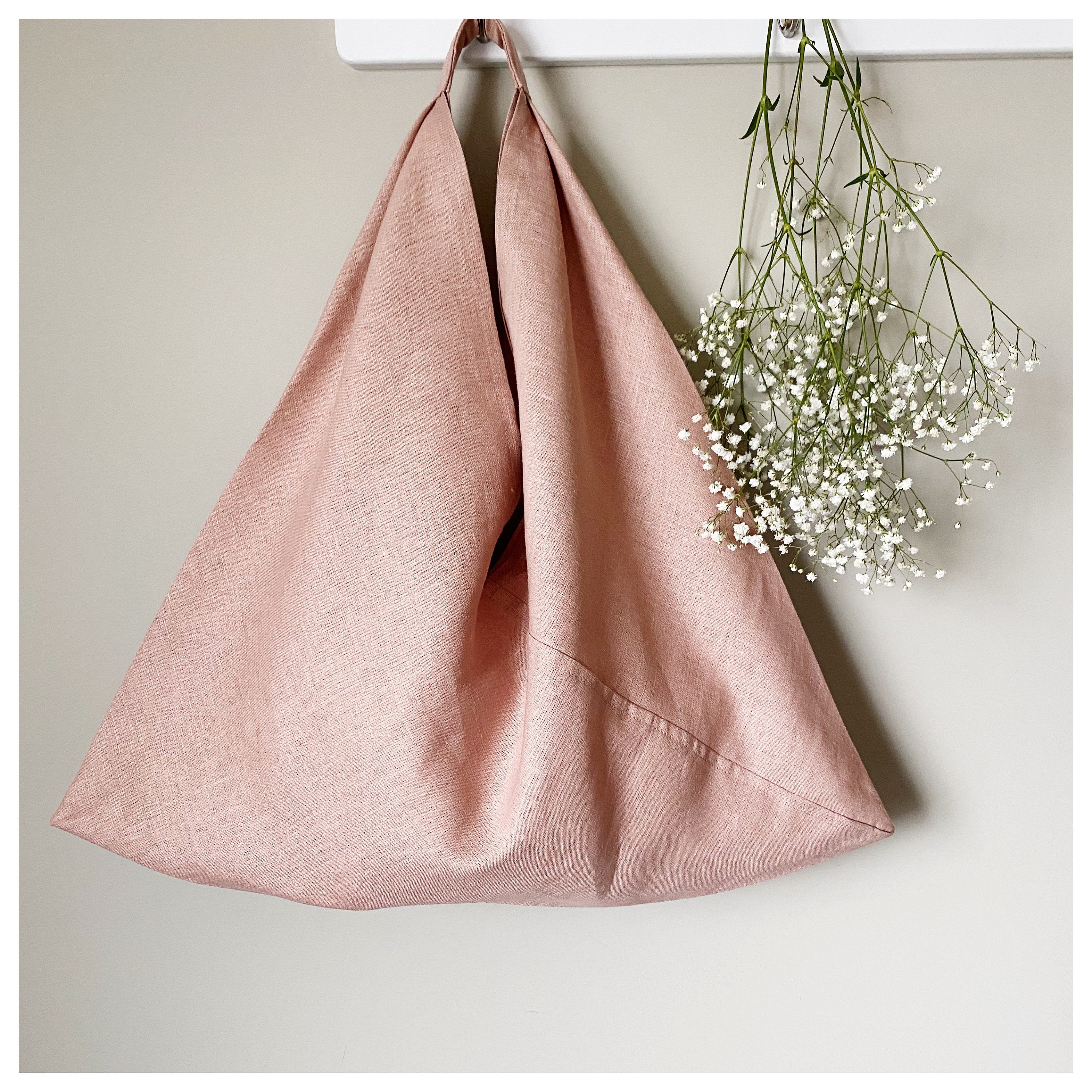 Linen Tote Bag / Tote Bag / Linen Bag / Market Bag / Pink Etsy Australia