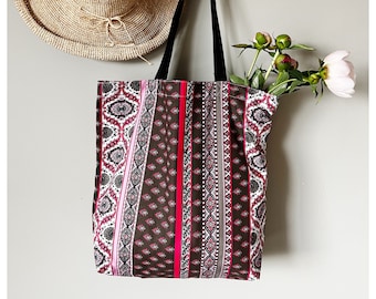 Cotton and Linen Tote / French Tote /Market Bag / Reusable Bag