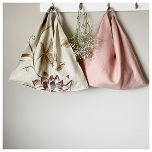 Linen Tote Bag / Tote Bag / Linen Bag / Market Bag / Pink Linen Tote / Pink Linen Bag / Fabric Bag image 6