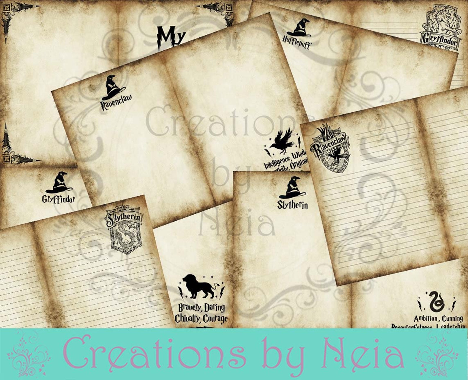 Inspired Harry Potter Houses Printable Journal Printable | Etsy