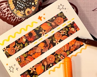 Honey Lemon Washi Tape | Cute Cozy Journaling Planner Decorative Tape