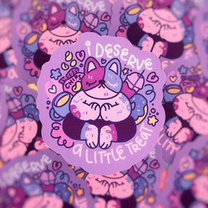 Ich verdiene eine kleine Belohnung | Niedlicher Peaceful Cat Journal Sticker