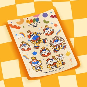 Little Guy Clown Sticker Sheet Silly Clown Funny Journal Stickers image 1