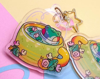 Frog in Mug Keychain | Cottagecore Acrylic Charm