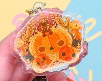 Enoch OTGW Pottsfield Inspired Keychain | Spooky Pumpkin Halloween & Autumn 2" Keychain