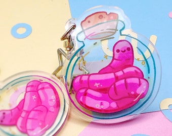 Worm in a Jar Keychain | Cute Magic Potion Friend 2" Keychain