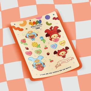 Ich kann Ur Angle oder Ur Devil sein Stickerbogen |  Dumme Engel und Teufel Cute Love Journal Aufkleber