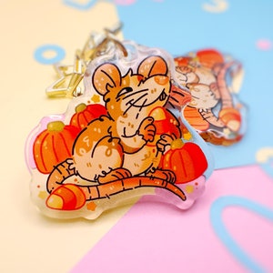 Candy Thief Rat Keychain | Cute Rodent Pet Rat Autumn 2" Keychain