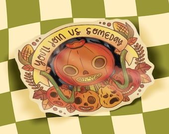Enoch Garden Wall Inspired Sticker Large | Fall Creepy Spooky Halloween Weatherproof Pumpkin Sticker