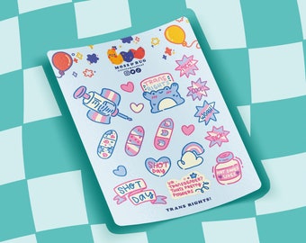 Trans Rights! Sticker Sheet | HRT LGBTQ Shot Day Stickers