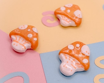 Handmade Polymer Clay Mushroom Magnets