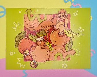 Love and Oranges | Cute Spring Summer Floral 5x7 Print