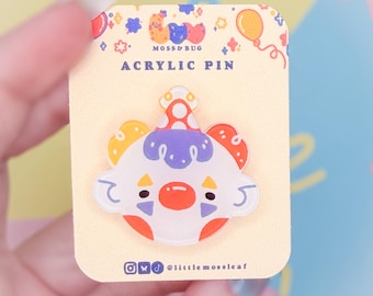 Silly Lil Clown 1.5” Acrylic Pin | Goofy Clown Core