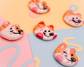 Happy Corgis Handmade Polymer Clay Dog Magnets