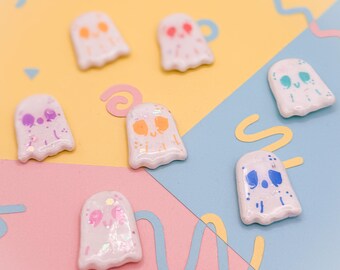 Spooky Ghosts Colorful Sheet Ghost Handmade Polymer Clay Magnets