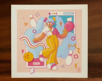 Hatsune Miku Bowling Vibes Print (holographic options)
