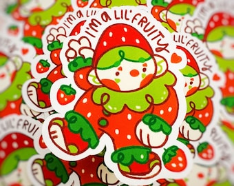 I'm A Little Fruity Strawberry Clown |  Silly Goofy Clowncore LGBTQ+ Funny Journal Sticker