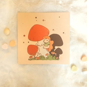 Mushroom Forest Print | Cozy Fall Forest Autumn Weather