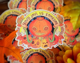 Enoch Garden Wall Inspired Sticker Large | Fall Creepy Spooky Halloween Weatherproof Pumpkin Sticker