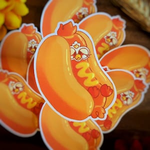 Long Furby Hot Dog Shaped Sticker Large | Furby 90s Nostalgia Vintage Toy Sticker